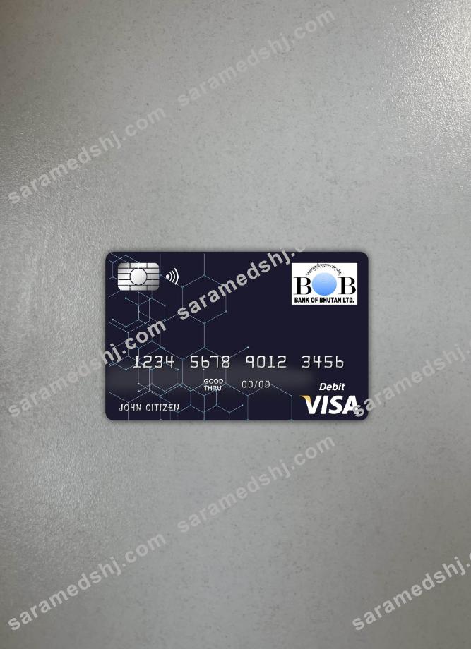 Bhutan Bank of Bhutan visa card photolook front